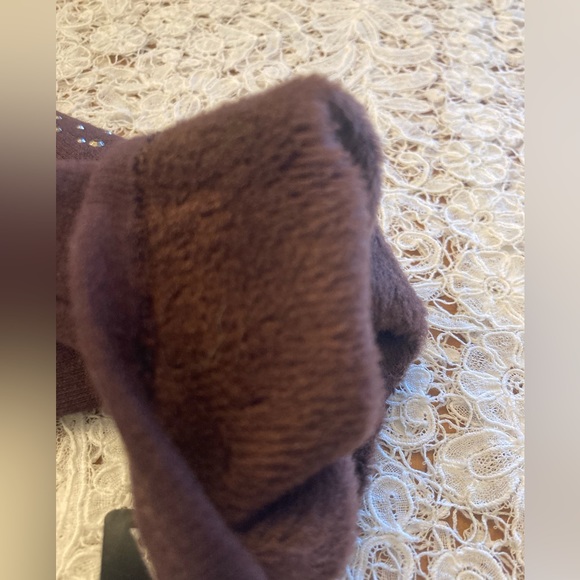 NWT EMBELLISHED Gloves Jack & Missy fleece lined texting gloves BROWN FAB! - Picture 8 of 10